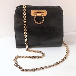 Vintage Salvatore Ferragamo Black Leather Purse